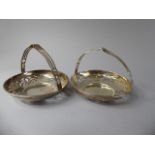 A Pair of Circular Silver Bonbon Dishes with Pierced Decoration, in the Mackintosh Style.