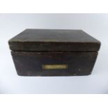 An Early 20th Century Royal Navy Sailor's Ditty Box with Brass Plate Engraved A.R.Wright.