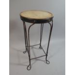 An Early 20th Century Copper Industrial Stool with Traces if the Original Green Paint Decoration.