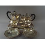 A Nice Quality Silver Plated Tea Service to Include Teapot, Sugar, Milk and Hot Water Pot,