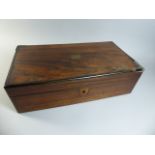 A 19th Century Brass String Inlaid Rosewood Writing Slope with Fitted Interior.