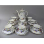 A 1930s Carltonware Floral Decorated Coffee Service Comprising Six Cans and Saucers, Coffee,