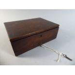A 19th Century Mahogany Artists Box with Hinged Lid and Long Drawer to Base.