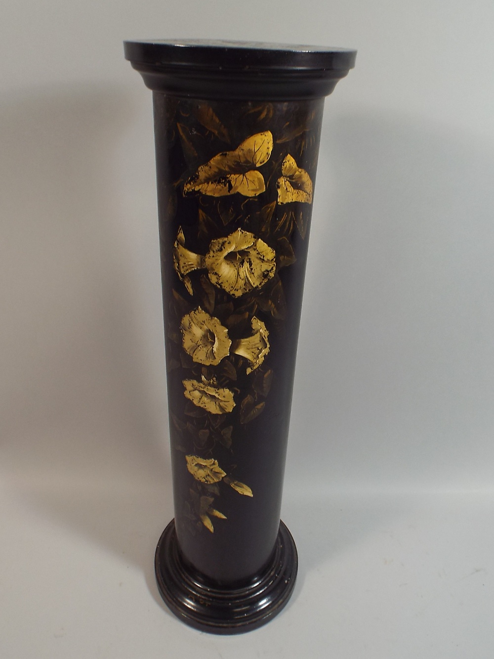 A 19th Century Painted Tin Tole Ware Pedestal. Probably Pontypool, Wales.
