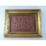 A Gilt Framed Red Wax Armorial Plaque.