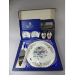 An Aynsley Boxed Wild Tudor Cake Plate and Knife Set,
