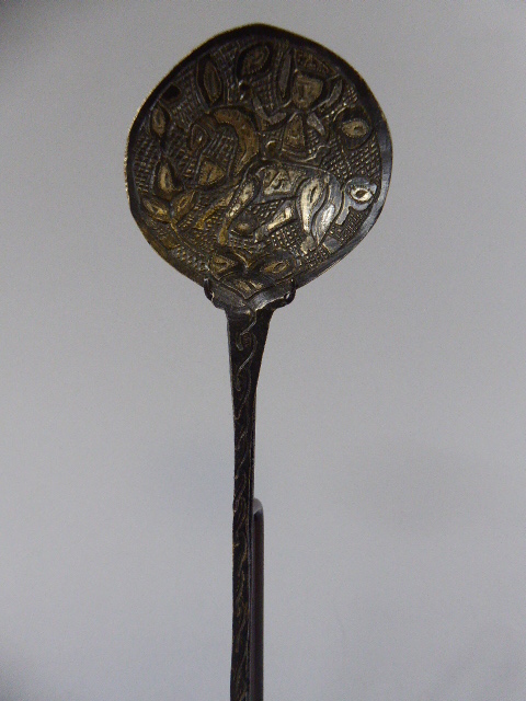 A Very Early White Metal Spoon, Believed 4th or 5th Century on Later Stand. - Image 2 of 3