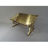 A Late 19th Century Brass Desk Top Letter Rack with Pierced End Supports in the Style of