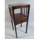 A 19th Century Mahogany Square Topped Washstand with Centre Drawer on Square Supports