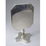 A Victorian Silver Plated Candle Reflector in the Form of a Tilt Top Table on Stepped and Turned