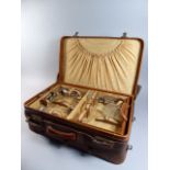 A Nice Quality Early 20th Century Ladies Fitted Travelling Case with Original Bottles.