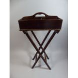 A 19th Century Butlers Cutlery Tray on Folding Stand.