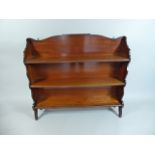 An Early 19th Century George IV Mahogany Waterfall Bookcase with Three Shelves and Shaped Sides