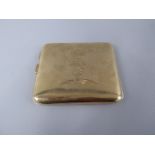 A 9ct Gold Cigarette Case Inscribed to Outer with RAF Insignia and Heraldic Unicorn,