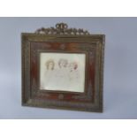 A Mid 19th Century French Painting on Ivory Depicting Three Young Maidens,