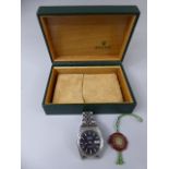 A Boxed Rolex Oyster Perpetual Datejust Wrist Watch with Original Cardboard Outer Case, Grey Dial,