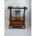 A Victorian Mahogany Rectangular Whatnot with Three Shelves,