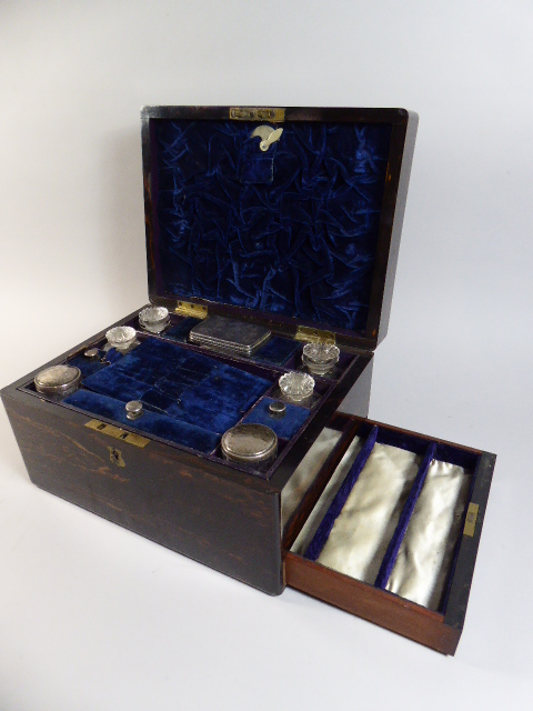 A 19th Century Coromandel Ladies Work Box with Brass Escutcheons. - Image 3 of 3