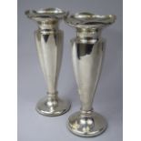 A Pair of Good Quality Walker and Hall Weighted Silver Vases. Chester 1926 20.