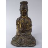 An Early Gilt Bronze Seated Buddha (Gilt Badly Rubbed and Hole to Back) 15cm High