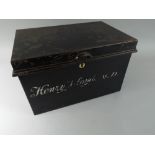 A 19th Century Painted Tin Toleware Doctors Box, the Front Marked as Henry Lloyd MD.