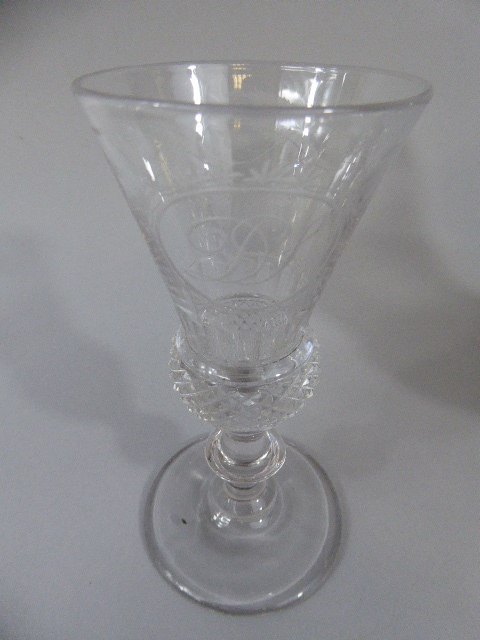 A 19th Century Cut and Etched Glass Scottish Rummer, - Image 3 of 3