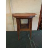 A Circular Topped Oak Occasional Table with Display Base,