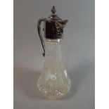 A Silver Plate Mounted Glass Claret Jug,