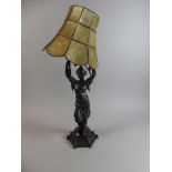 An Edwardian Cast Metal Figural Table Lamp in the Form of Chinese Gent,