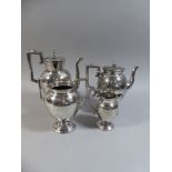 A Nice Quality Four Piece Edwardian Silver Plated Tea Service