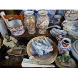 A Tray of Oriental Vases, Figural Ornaments,