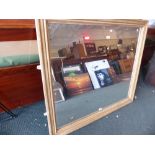 A Large Pine Framed Wall Mirror,