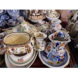 A Tray of Ceramics to Include Masons Jug, Poole Vases, Masons Regency,