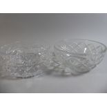 Two Cut Glass Fruit Bowls