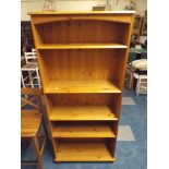 A Pine Five Shelf Open Bookcase