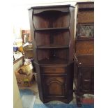 An Oak Double Freestanding Corner Cabinet,