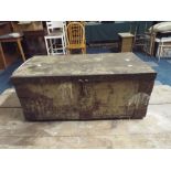 An Iron Bound Wooden Ammunition Box,