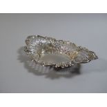 A Pierced Silver Bonbon Dish, 20cm Long, Sheffield Hall Mark,