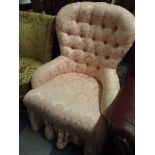 A Buttoned Upholstered Ladies Nursing Chair