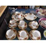 A Collection of Royal Albert Old Country Rose Teawares to Include Six Trios, Two Cake Plates,