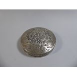 A Persian Silver Circular Lidded Box Decorated in Relief with Birds and Tree, 13.5cm Diameter, 299.