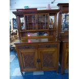 A Good Quality Late Victorian Oak Side Cabinet,