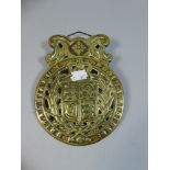 A Victorian Brass Pierced Mount with Great Britain Crest,