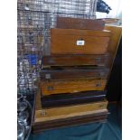 A Collection of Six Edwardian and Later Canteen Boxes and Two Work Boxes