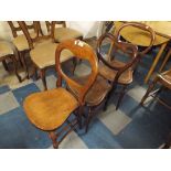 Three Late Victorian Balloon Back Dining Bedroom Chairs