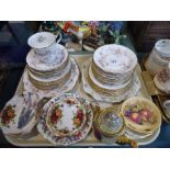 A Collection of Teawares to Include Paragon Victoriana Rose, Royal Albert Old Country Rose,
