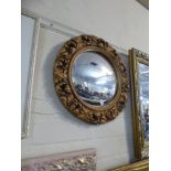 A Circular Gilt Framed Convex Wall Mirror,