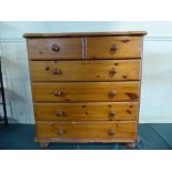 A Pine Bedroom Chest of Two Short and Four Long Drawers,