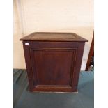 A Stained Pine Cabinet with Stained Pine Cabinet with Shelved Interior,