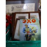 A Box Containing Framed Prints, South Devon Ship Wreck Print,